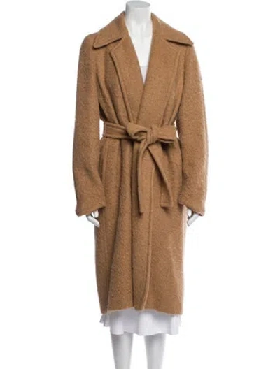 Pre-owned Helmut Lang Alpaca Trench Coat In Brown