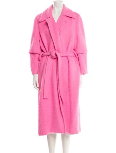 Pre-owned Helmut Lang Alpaca Trench Coat In Pink