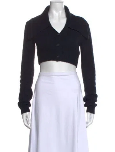 Pre-owned Helmut Lang Alpaca V-neck Sweater In Blue