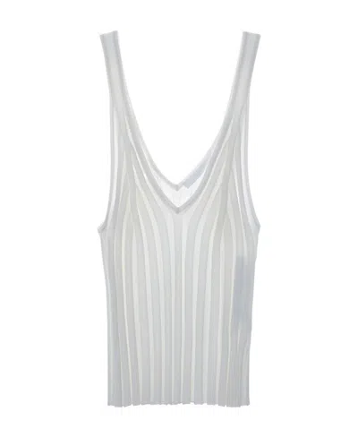 Helmut Lang Angela Knit Tank Top In White