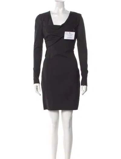Pre-owned Helmut Lang Angora Mini Dress In Black