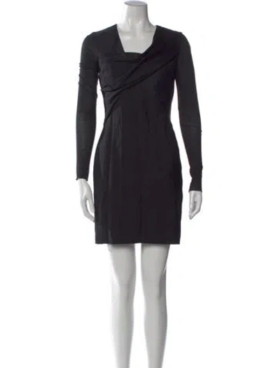 Pre-owned Helmut Lang Angora Mini Dress In Black