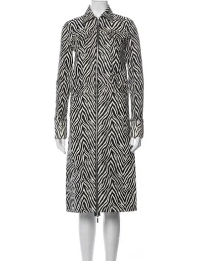 Pre-owned Helmut Lang Animal Print Coat In Black