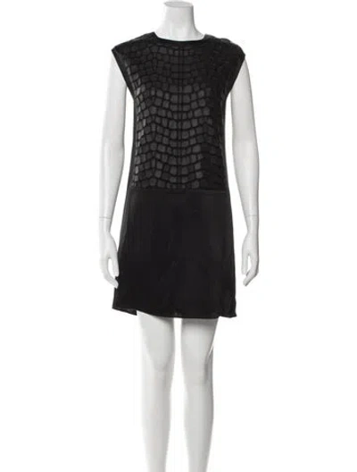Pre-owned Helmut Lang Animal Print Mini Dress In Black