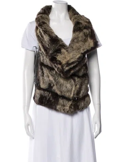 Pre-owned Helmut Lang Animal Print Vest In Brown