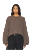 Helmut Lang Apex Chunky Sweater In Taupe Melange