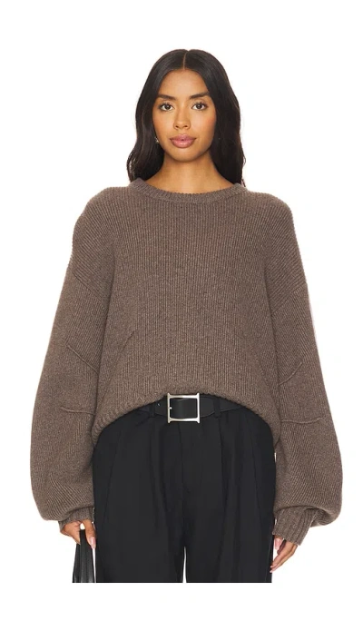 Helmut Lang Apex Chunky Sweater In Taupe Melange