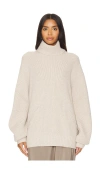 Helmut Lang Apex Chunky Turtleneck In Oat Melange