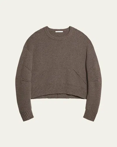 Helmut Lang Apex Chunky Wool-cashmere Sweater In Taupe Mlge