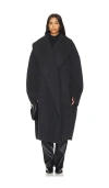 Helmut Lang Apex Oversize Recycled Wool Cocoon Coat In Dark Charcoal