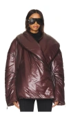 Helmut Lang Apex Cocoon Jacket In Burgundy