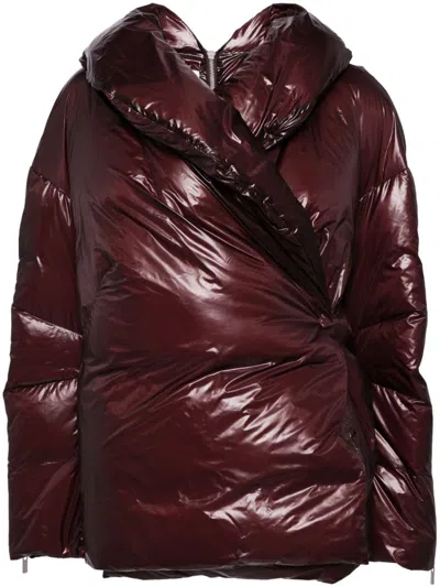 Helmut Lang Apex Cocoon Puffer Jacket In Red