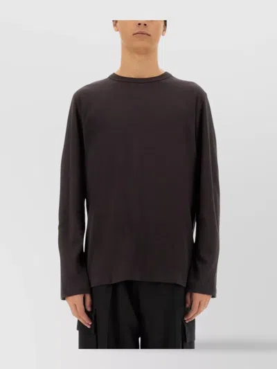 Helmut Lang Apex Crew Neck Graphic Print Long Sleeves In Brown