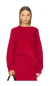 Helmut Lang Eyelash Crewneck Sweater In Red