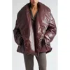 Helmut Lang Apex Cocoon Puffer Jacket In Burgundy - Qsn