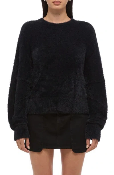 Helmut Lang Apex Eyelash Faux Fur Sweater In Black