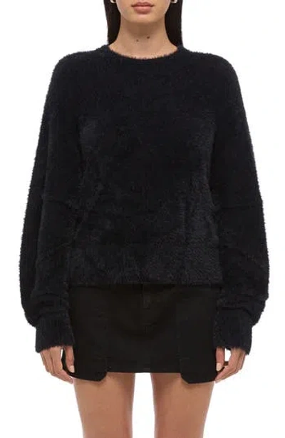 Helmut Lang Apex Eyelash Faux Fur Sweater In Black