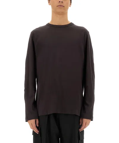 Helmut Lang Apex Long Sleeve T-shirt In Brown