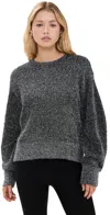 Helmut Lang Apex Lurex Crew Metallic Pullover Silver In Silver