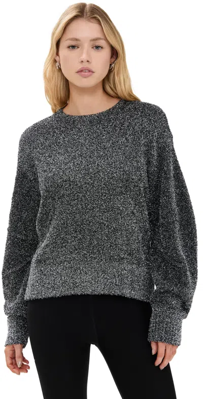 Helmut Lang Apex Lurex Crew Metallic Pullover Silver In Silver - B0k