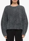 Helmut Lang Apex Lurex Crewneck Sweater In Silver