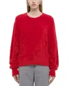 Helmut Lang Apex Oversized Eyelash Sweater In Red