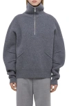 Helmut Lang Apex Quarter Zip Sweater In Animal Print