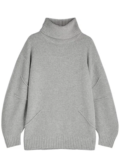 Helmut Lang Apex Roll-neck Wool-blend Jumper In Light Grey