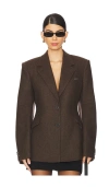 Helmut Lang Apex Sculpted Blazer In Aubergine