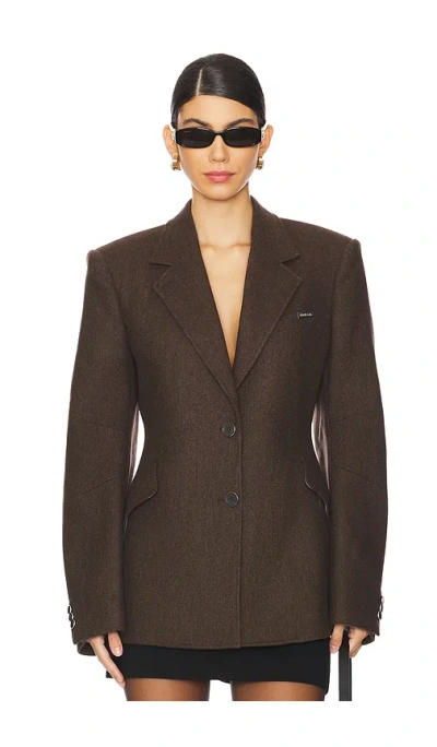 Helmut Lang Apex Sculpted Blazer In Aubergine