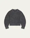 Helmut Lang Apex Sparkly Lurex Crewneck Sweater In Silver