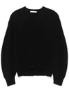 Helmut Lang Ribbed Wool-blend Jumper In Black
