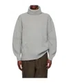 Helmut Lang Apex Roll-neck Wool-blend Jumper In Gray