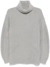 Helmut Lang Apex Roll-neck Wool-blend Jumper In Lt Grey Melange