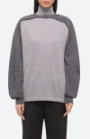 Helmut Lang Fine-knit Turtleneck Top With Detachable Shrug In Light Heather Grey/ Grey - 27d