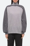 Helmut Lang Fine-knit Turtleneck Top With Detachable Shrug In Light Heather Grey/grey - 27d