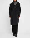 Helmut Lang Apex Oversize Recycled Wool Cocoon Coat In Dark Charcoal