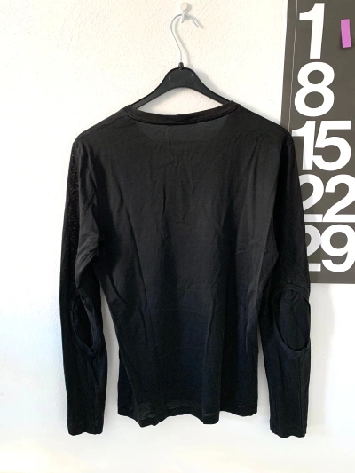 Pre-owned Helmut Lang Archive Mercerized Long Sleeve Elbow Cut Out In Black
