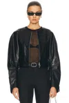 Helmut Lang Articulated Leather Biker Jacket In Black