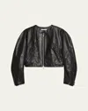 Helmut Lang Articulated Leather Jacket In Blk