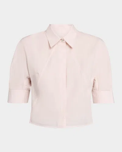 Helmut Lang Articulated Short-sleeve Shirt In Pink
