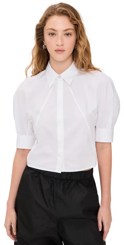 HELMUT LANG ARTICULATED SHORT SLEEVE SHIRT WHITE