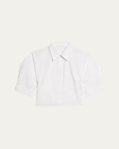 Helmut Lang Articulated Short-sleeve Shirt In Wht