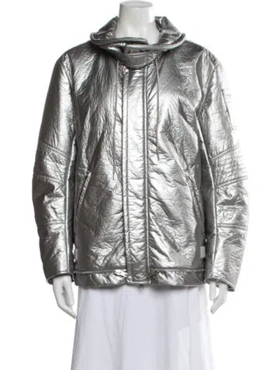 Pre-owned Helmut Lang Astro Biker Jacket In Metallic/silver