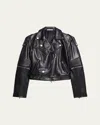 Helmut Lang Astro Convertible Leather Biker Jacket In Blk