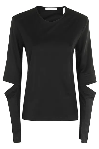 Helmut Lang Astro Crew Sweater With Unique Cut-out Details In Black