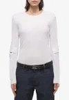 Helmut Lang Astro Crew Silky Long Sleeve T-shirt In White