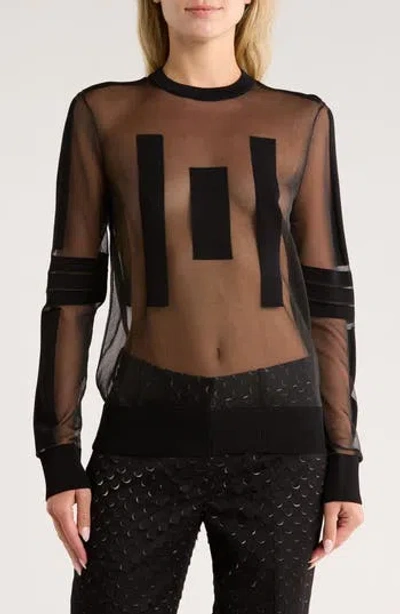 Helmut Lang Astro Sheer Mesh Sweater In Black