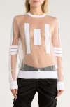 Helmut Lang Astro Sheer Mesh Sweater In White