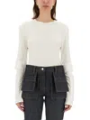 Helmut Lang Classic Round Neck Long-sleeved T-shirt In White